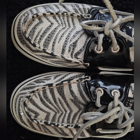 Sperry sequins zebra pattern inspired top sider. - Picture 2 of 9